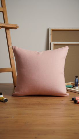 Painterly Throw Pillow with Bold Hues