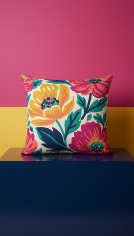 Art-Forward Velvet Throw Pillow