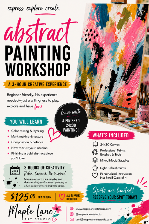 Abstract Painting Workshop - Saturday, July 25, 2026