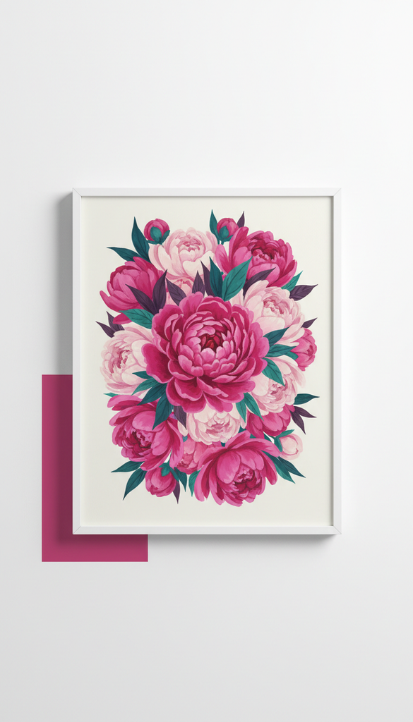 Fuchsia Peony Burst art print