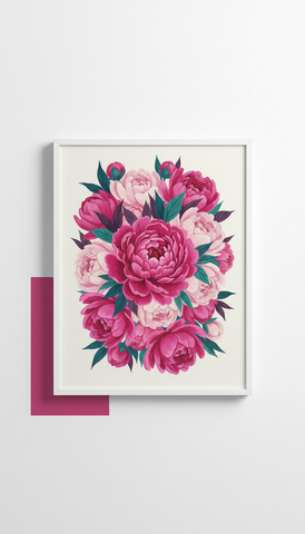 Fuchsia Peony Burst art print