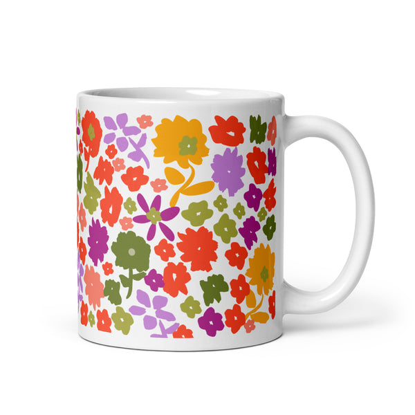 Cottage Floral Garden Mug - Orange